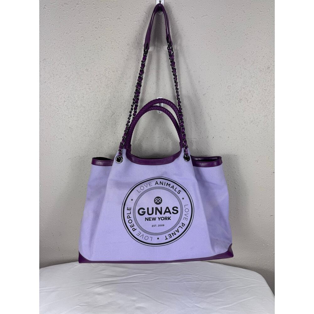 Gunas New York Ruth Plum & Lilac Canvas Double Handled Tote